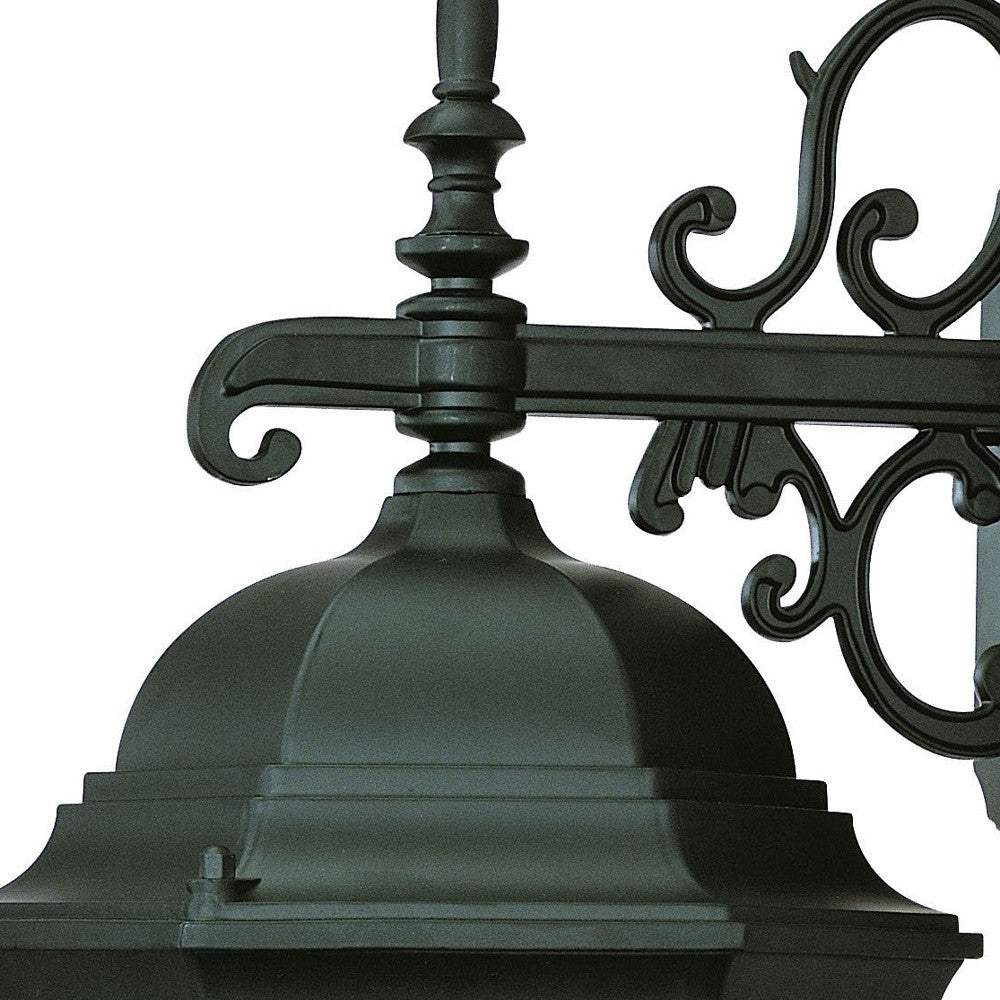 Matte Black Domed Glass Hanging Lantern Wall Light - Homeroots - Flyclothing LLC
