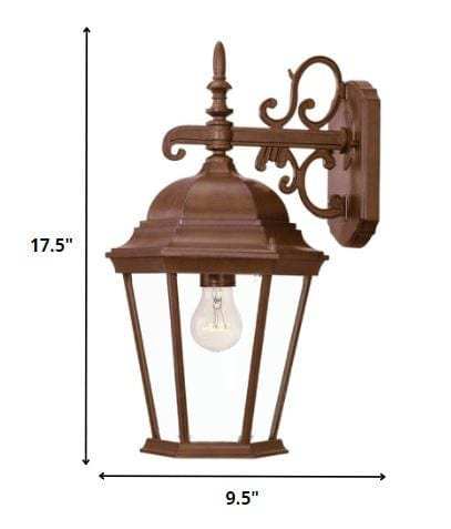 Brown Domed Hanging Lantern Wall Light - Homeroots - Flyclothing LLC
