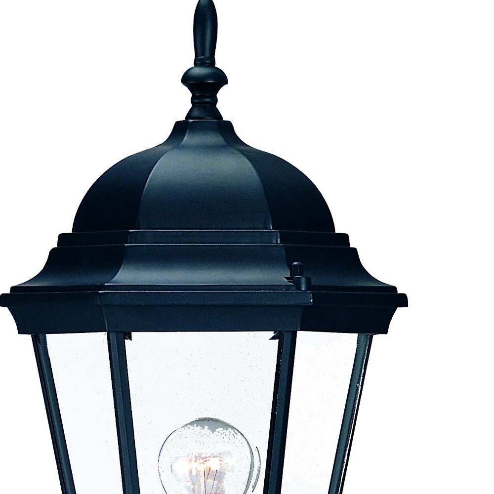 Matte Black Domed Glass Lantern Wall Light - Homeroots - Flyclothing LLC