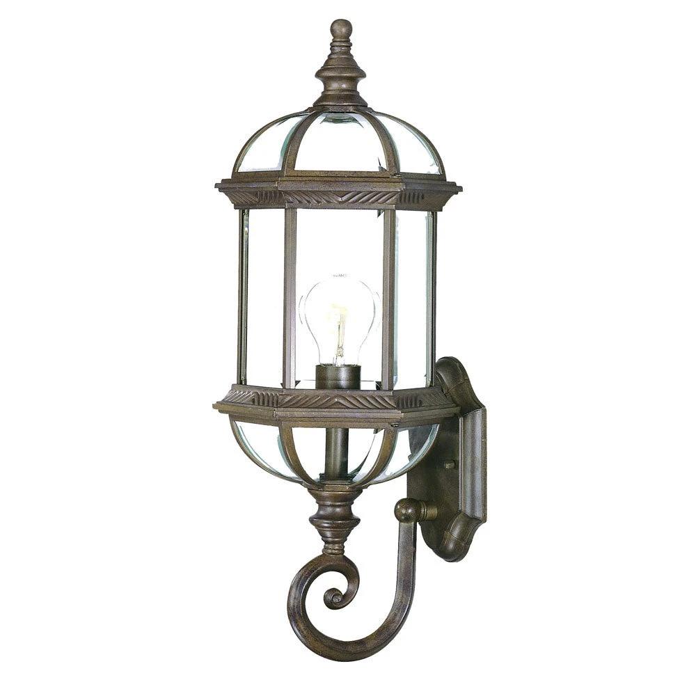 Antique Brown Cylindrical Lantern Wall Light - Homeroots
