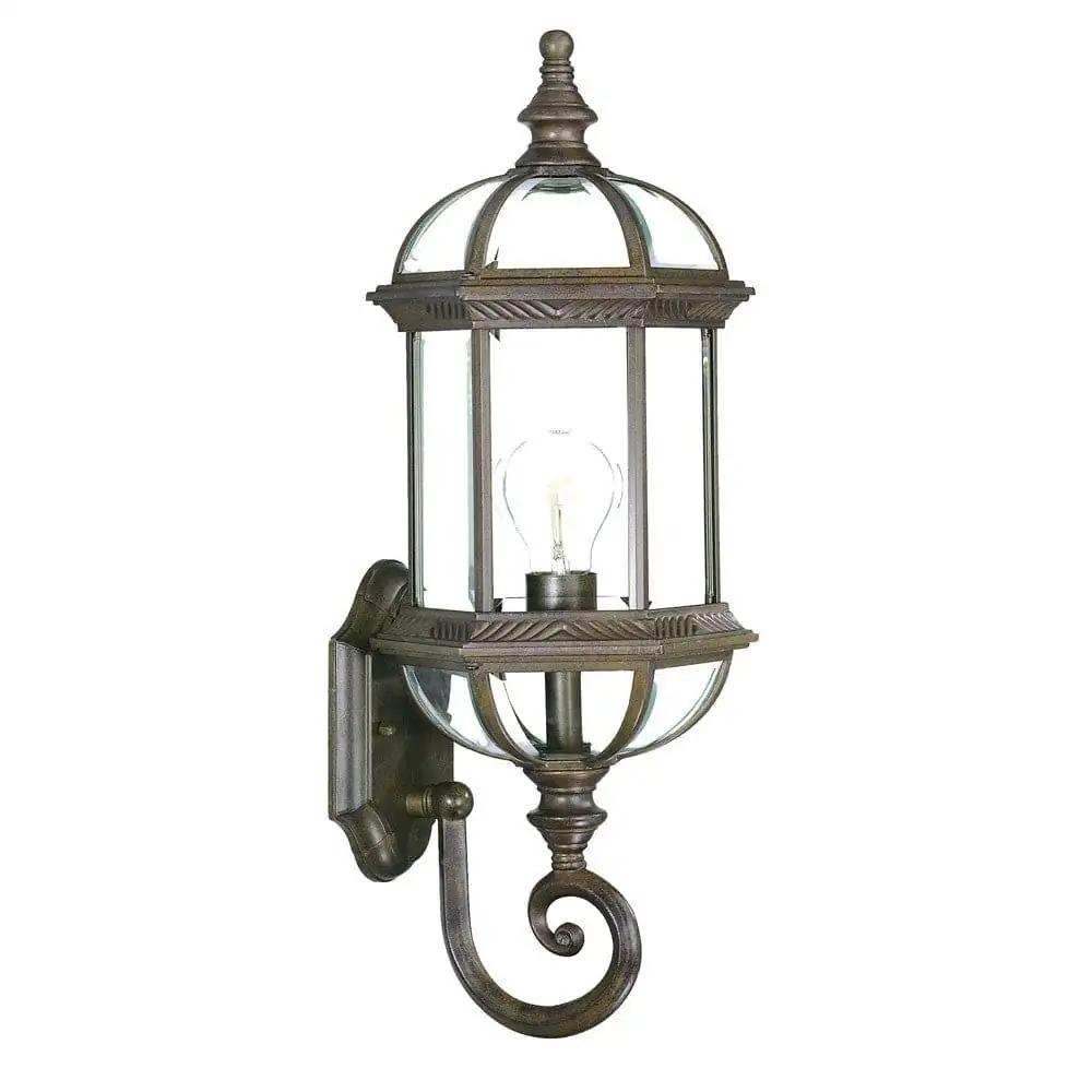 Antique Brown Cylindrical Lantern Wall Light - Homeroots - Flyclothing LLC