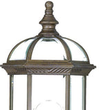 Antique Brown Cylindrical Lantern Wall Light - Homeroots