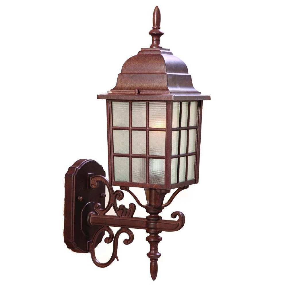 Dark Brown Window Pane Lantern Wall Sconce - Homeroots - Flyclothing LLC