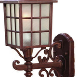 Dark Brown Window Pane Lantern Wall Sconce - Homeroots