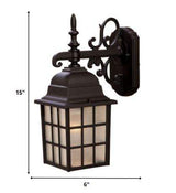 Dark Brown Window Pane Lantern Wall Light - Homeroots - Flyclothing LLC