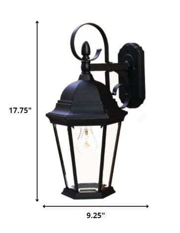 XL Matte Black Swing Arm Hanging Lantern Wall Light - Homeroots - Flyclothing LLC
