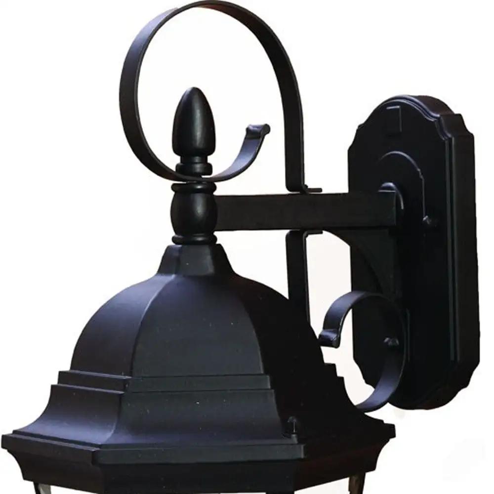 XL Matte Black Swing Arm Hanging Lantern Wall Light - Homeroots - Flyclothing LLC