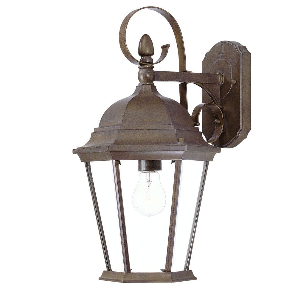 XL Dark Brown Swing Arm Hanging Lantern Wall Light - Homeroots