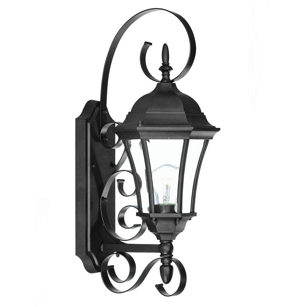 Matte Black Swing Arm Lantern Wall Light - Homeroots