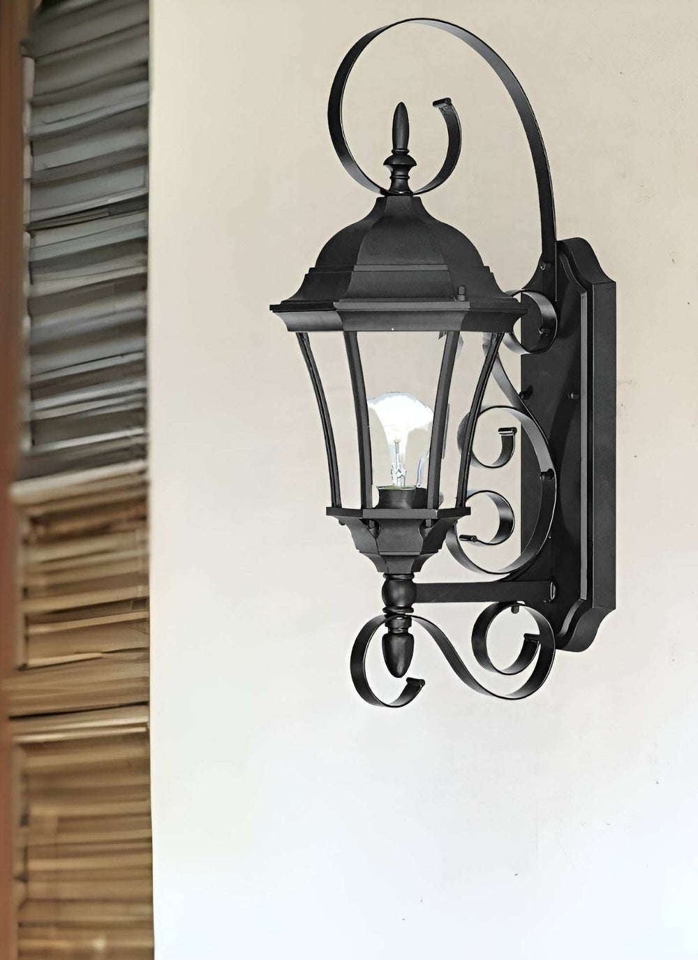Matte Black Swing Arm Lantern Wall Light - Homeroots - Flyclothing LLC
