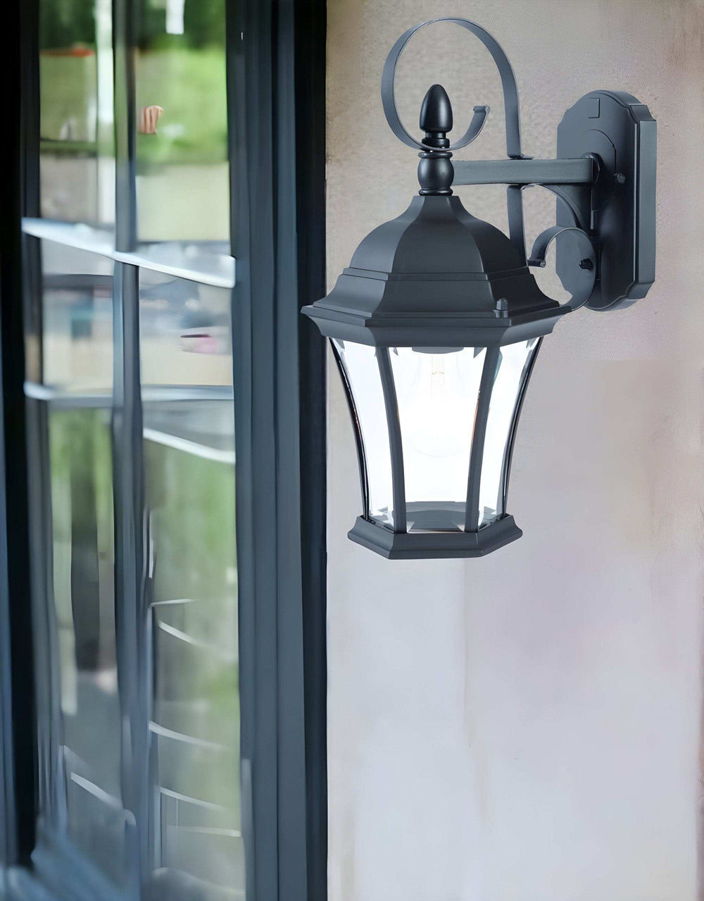 Matte Black Swing Arm Hanging Lantern Wall Light - Homeroots - Flyclothing LLC