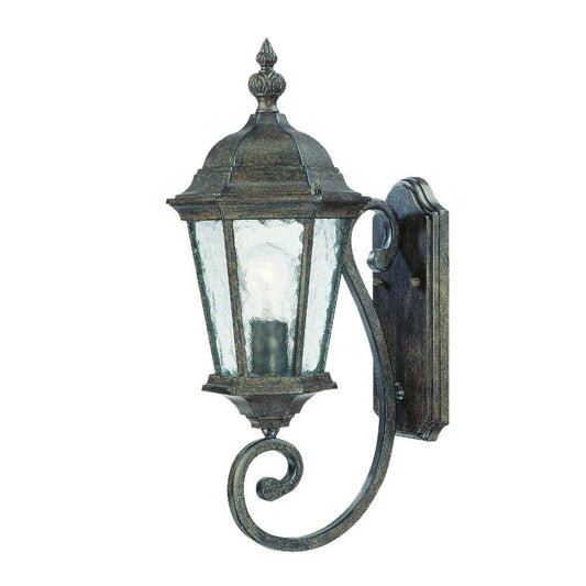 One Light Antique Black Carousel Lantern Wall Light - Homeroots
