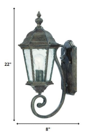 One Light Antique Black Carousel Lantern Wall Light - Homeroots