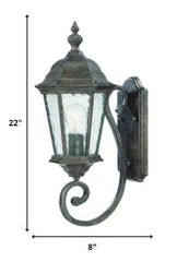 One Light Antique Black Carousel Lantern Wall Light - Homeroots