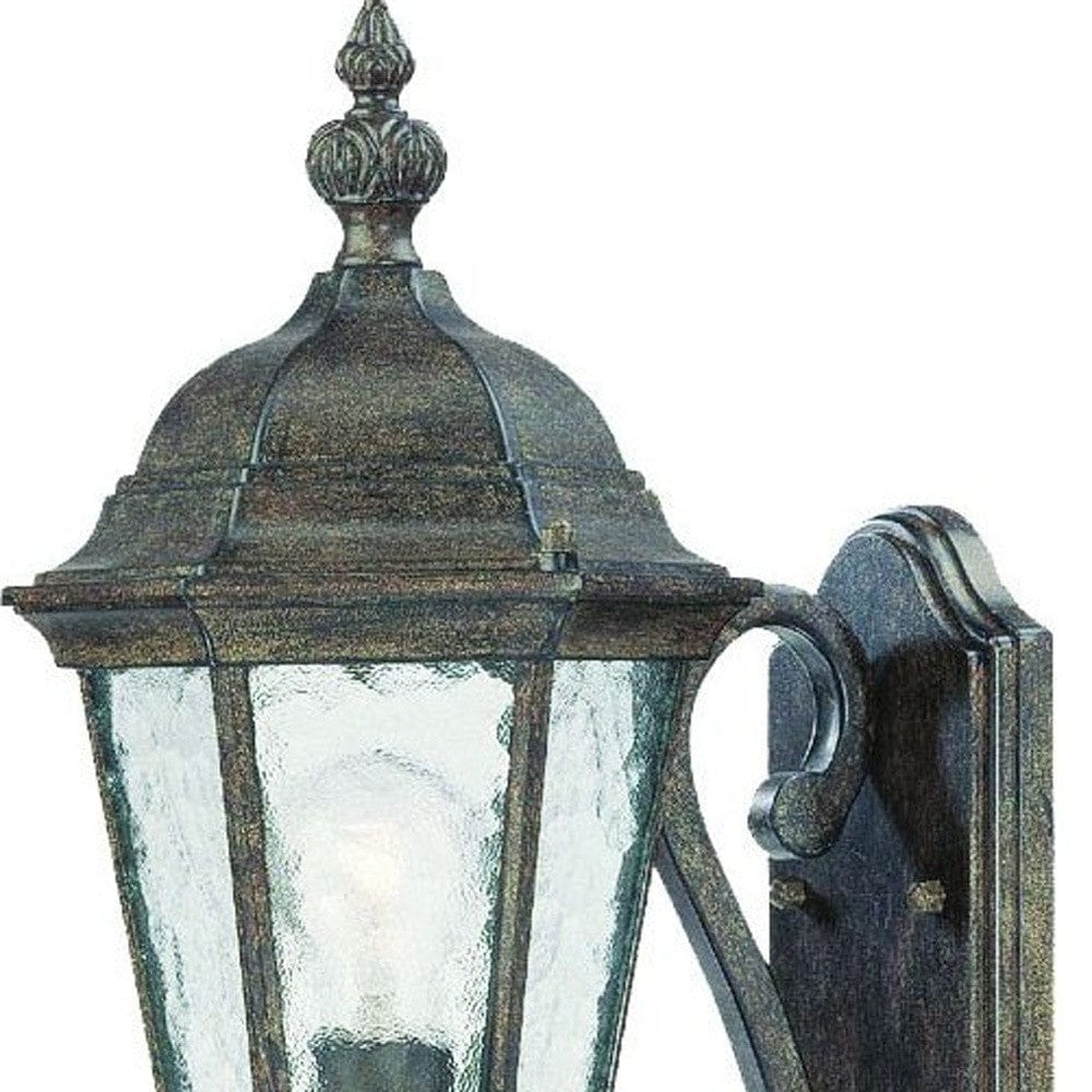 One Light Antique Black Carousel Lantern Wall Light - Homeroots