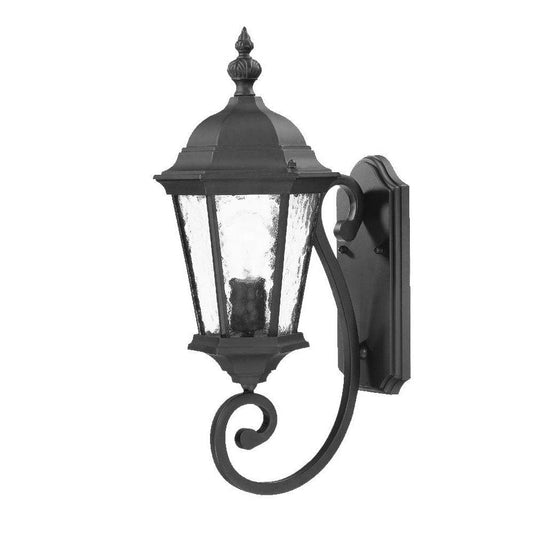 One Light Matte Black Carousel Lantern Wall Light - Homeroots