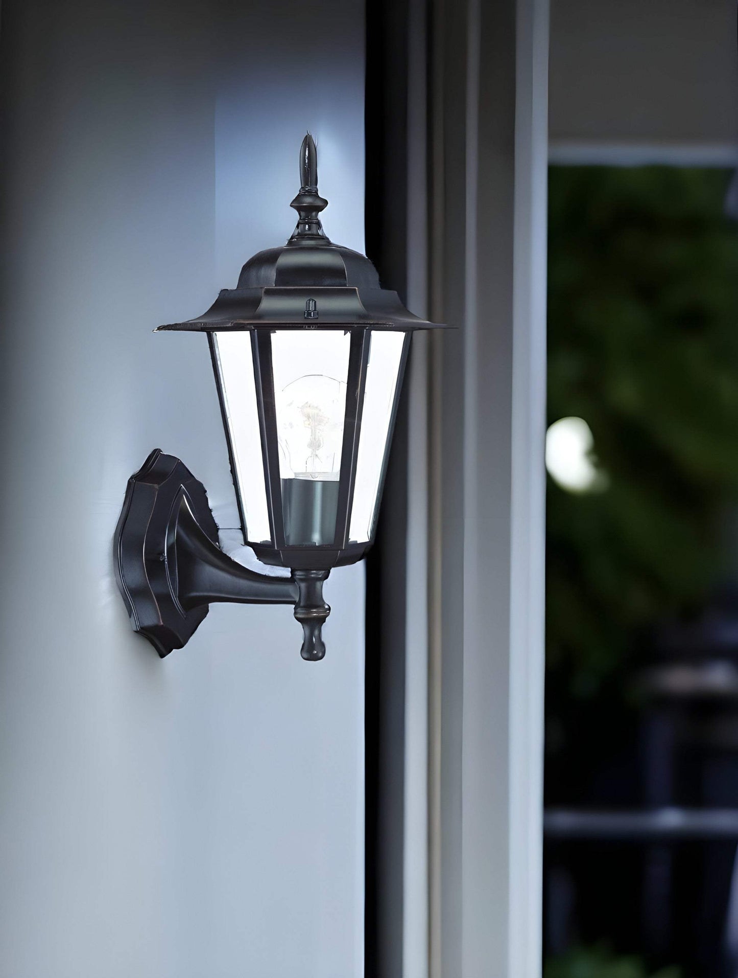 Antique Bronze Glass Lantern Wall Light - Homeroots - Flyclothing LLC