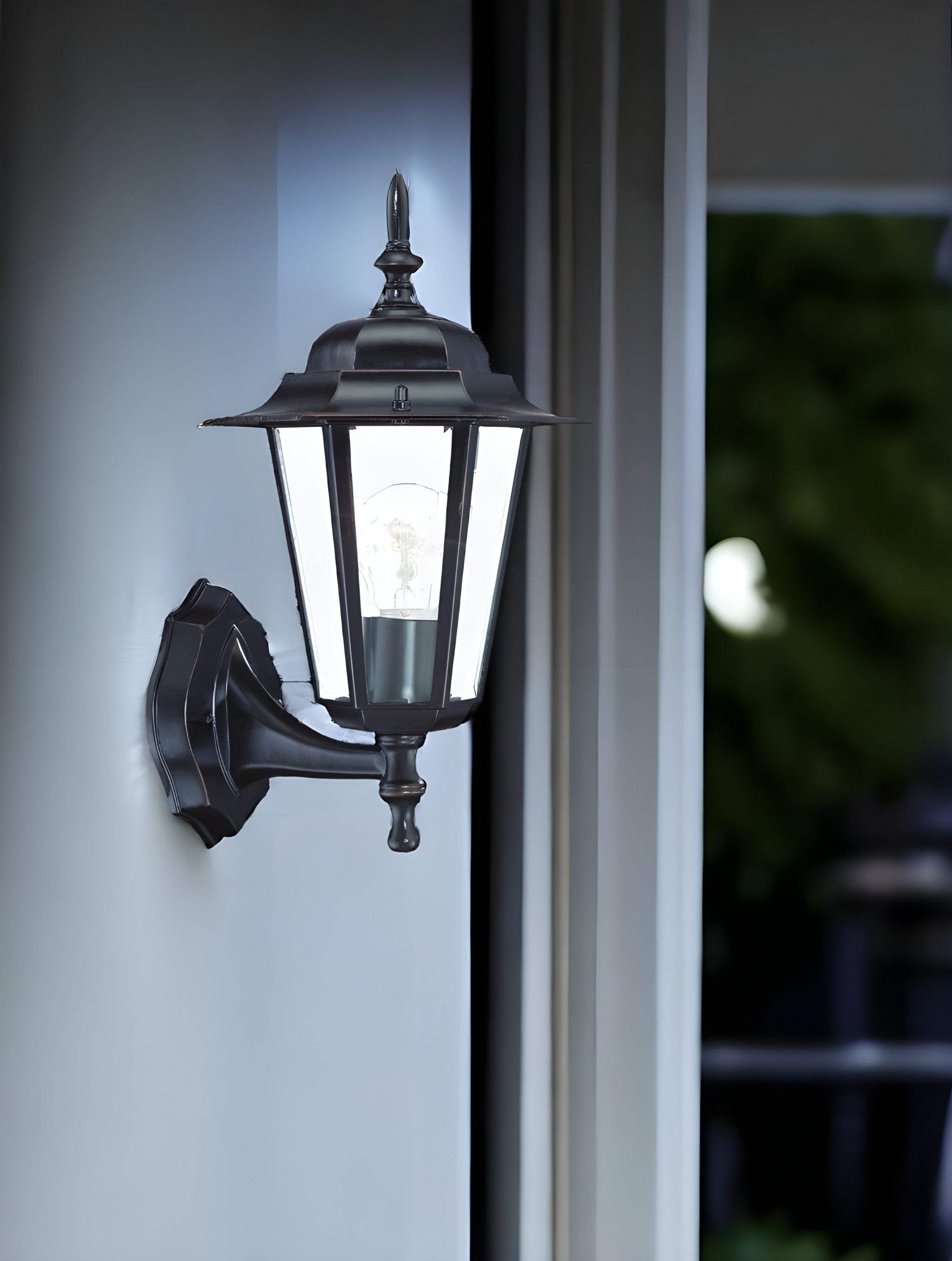 Antique Bronze Glass Lantern Wall Light - Homeroots - Flyclothing LLC