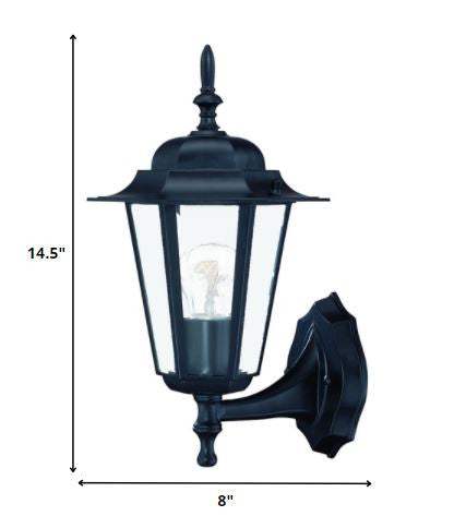Matte Black Glass Lantern Wall Light - Homeroots - Flyclothing LLC