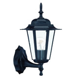 Matte Black Glass Lantern Wall Light - Homeroots
