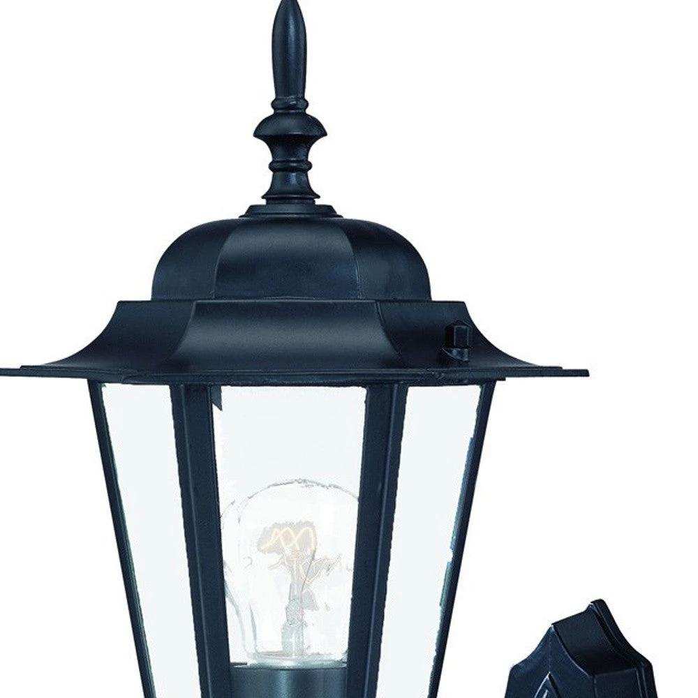 Matte Black Glass Lantern Wall Light - Homeroots - Flyclothing LLC
