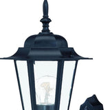 Matte Black Glass Lantern Wall Light - Homeroots