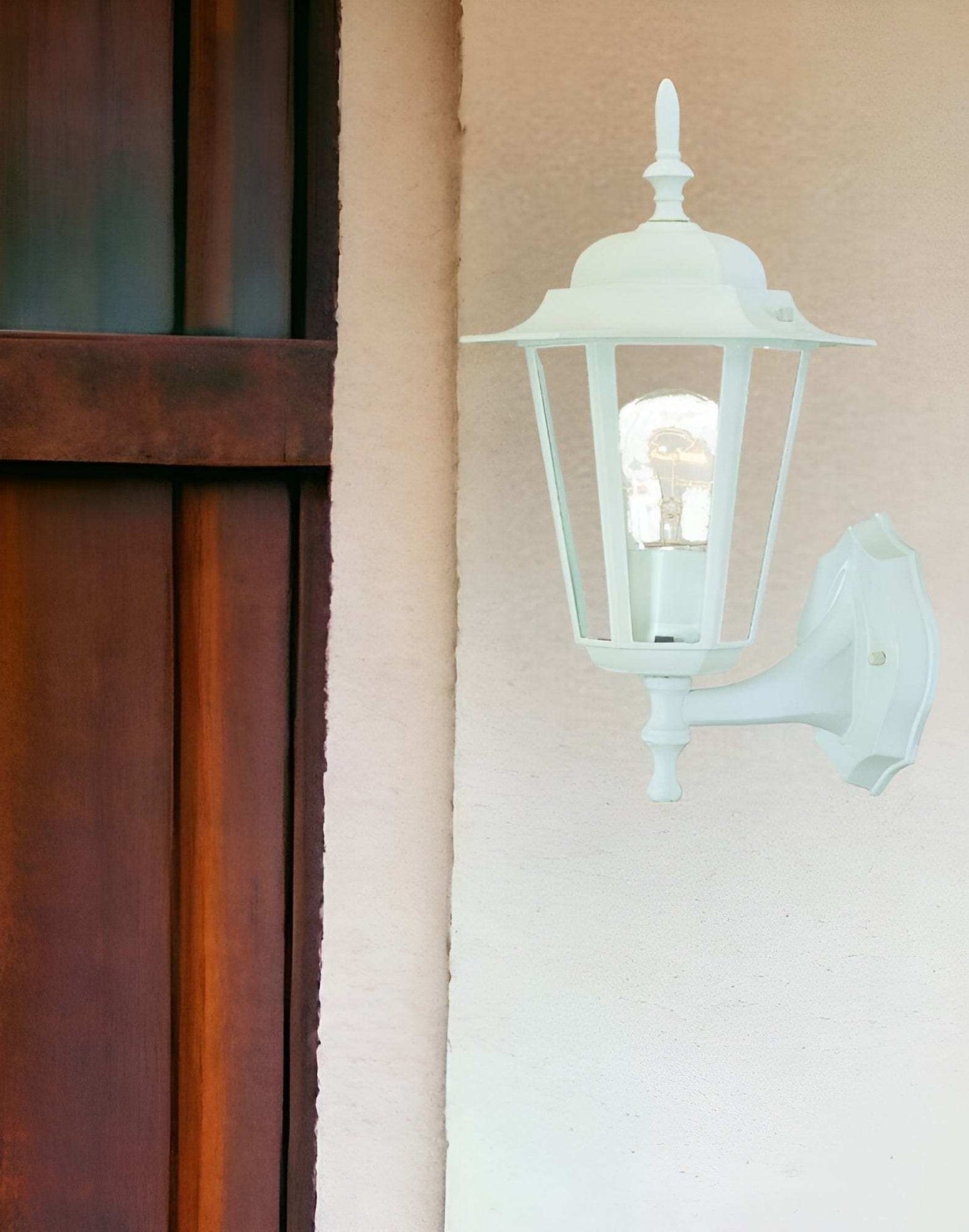 White Glass Lantern Wall Light - Homeroots - Flyclothing LLC