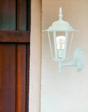 White Glass Lantern Wall Light - Homeroots
