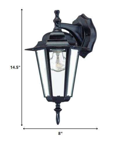 Antique Bronze Glass Hanging Lantern Wall Light - Homeroots - Flyclothing LLC
