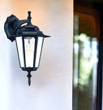 Matte Black Glass Hanging Lantern Wall Light - Homeroots