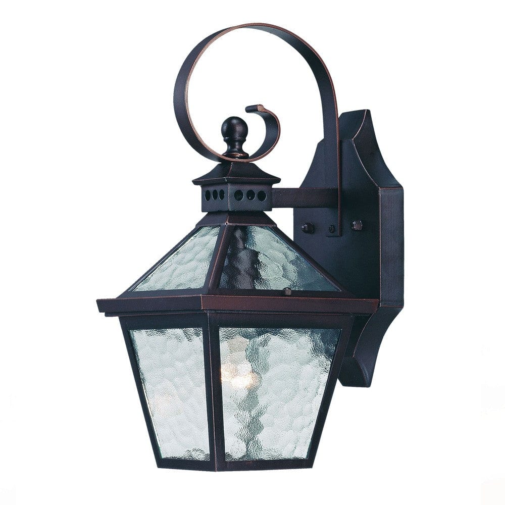 Two Light Antique Bronze Hammered Glass Wall Light - Homeroots