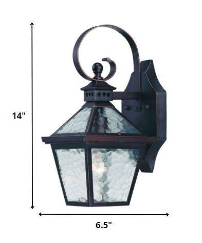 Two Light Antique Bronze Hammered Glass Wall Light - Homeroots - Flyclothing LLC