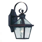 Two Light Antique Bronze Hammered Glass Wall Light - Homeroots