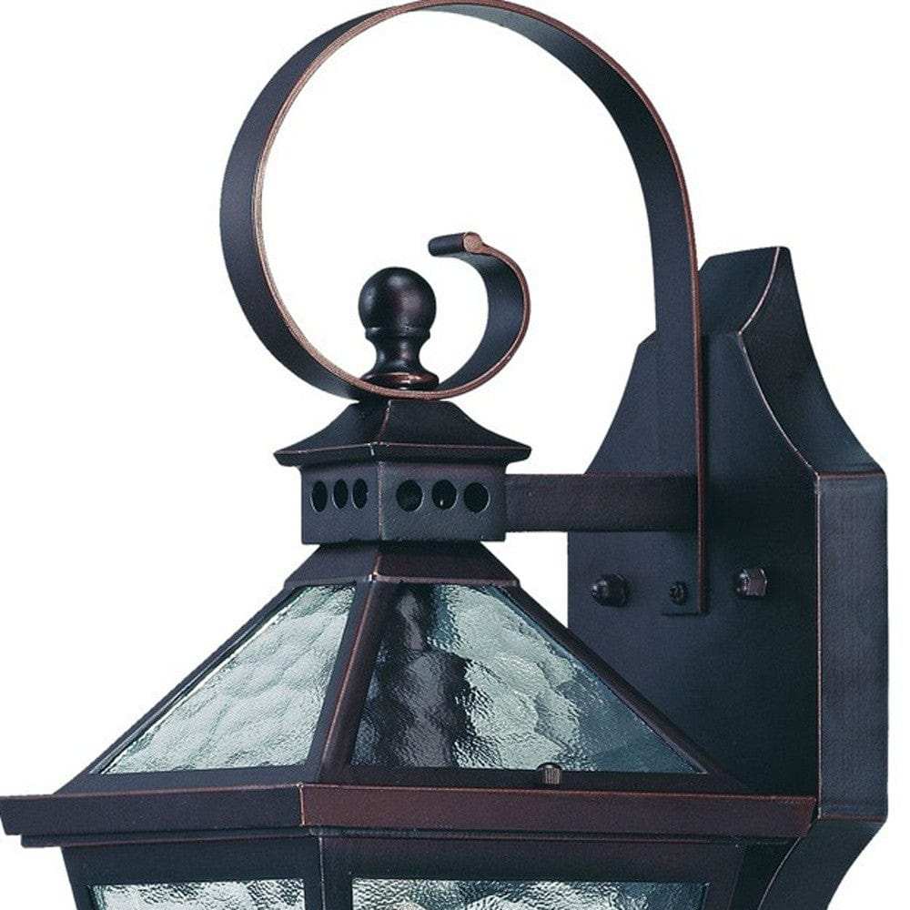 Two Light Antique Bronze Hammered Glass Wall Light - Homeroots - Flyclothing LLC