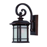 Antique Bronze Frosted Linen Glass Lantern Wall Light - Homeroots