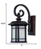 Antique Bronze Frosted Linen Glass Lantern Wall Light - Homeroots - Flyclothing LLC