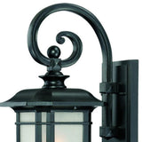 Matte Black Frosted Linen Glass Lantern Wall Light - Homeroots