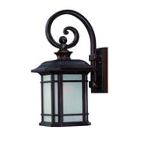 XL Antique Bronze Frosted Linen Glass Lantern Wall Light - Homeroots