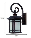 XL Antique Bronze Frosted Linen Glass Lantern Wall Light - Homeroots - Flyclothing LLC