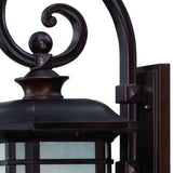 XL Antique Bronze Frosted Linen Glass Lantern Wall Light - Homeroots - Flyclothing LLC