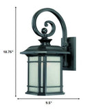 XL Matte Black Frosted Linen Glass Lantern Wall Light - Homeroots - Flyclothing LLC