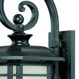 XL Matte Black Frosted Linen Glass Lantern Wall Light - Homeroots - Flyclothing LLC