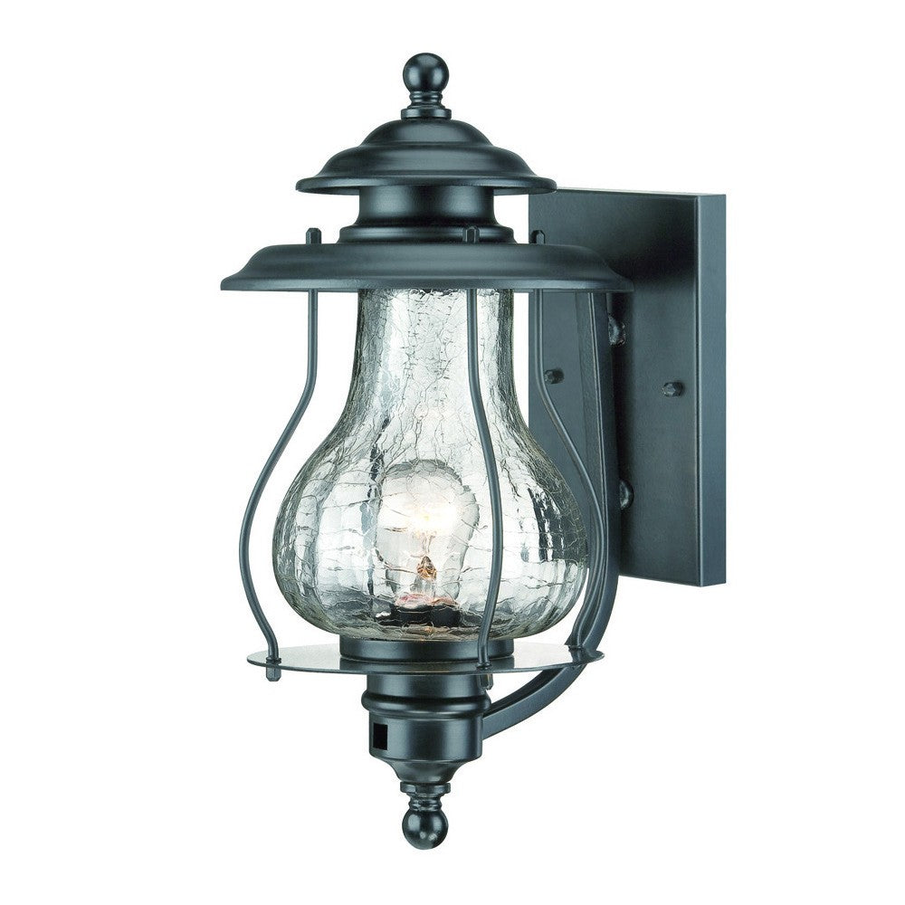Matte Black Oil Lantern Wall Light - Homeroots