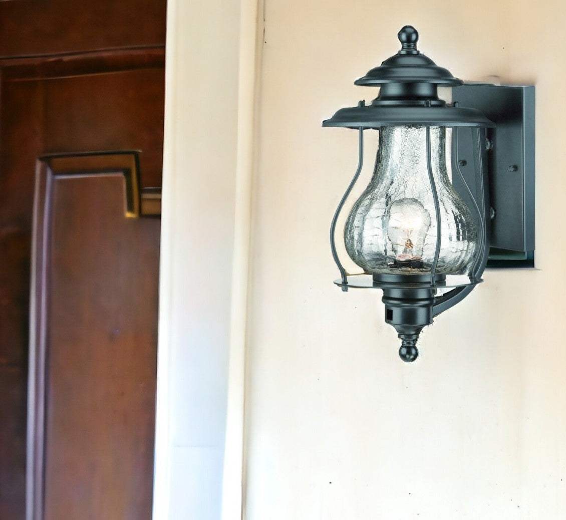 Matte Black Oil Lantern Wall Light - Homeroots - Flyclothing LLC
