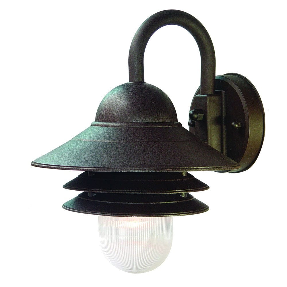 Antique Bronze Three Tier Lamp Shade Outdoor Wall Light - Homeroots