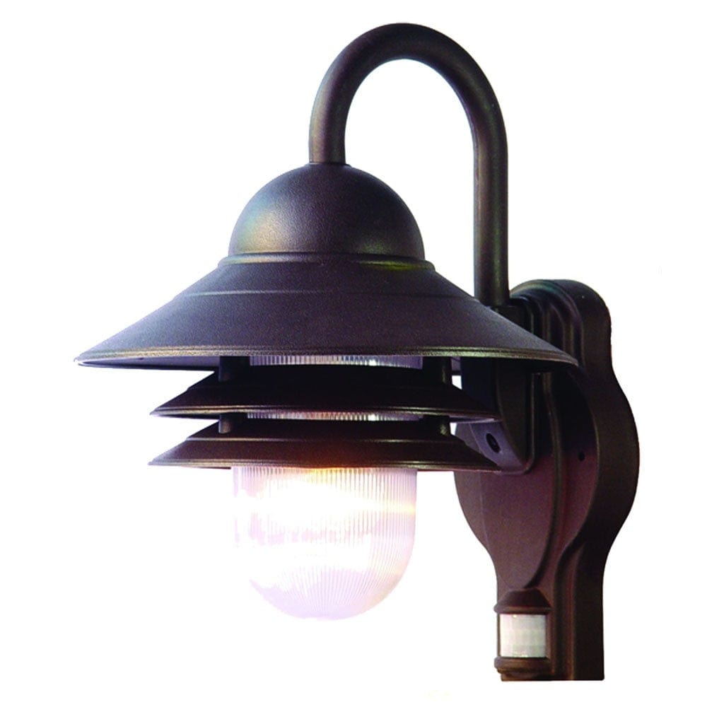 Antiqued Bronze Motion Sensor Outdoor Wall Light - Homeroots