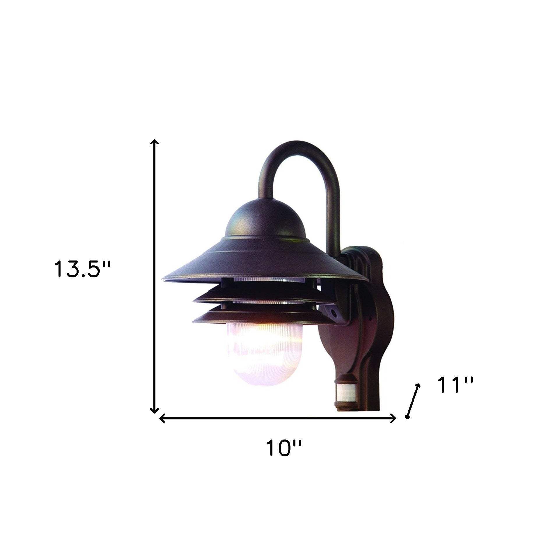 Antiqued Bronze Motion Sensor Outdoor Wall Light - Homeroots - Flyclothing LLC
