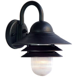 Matte Black Three Tier Lamp Shade Outdoor Wall Light - Homeroots