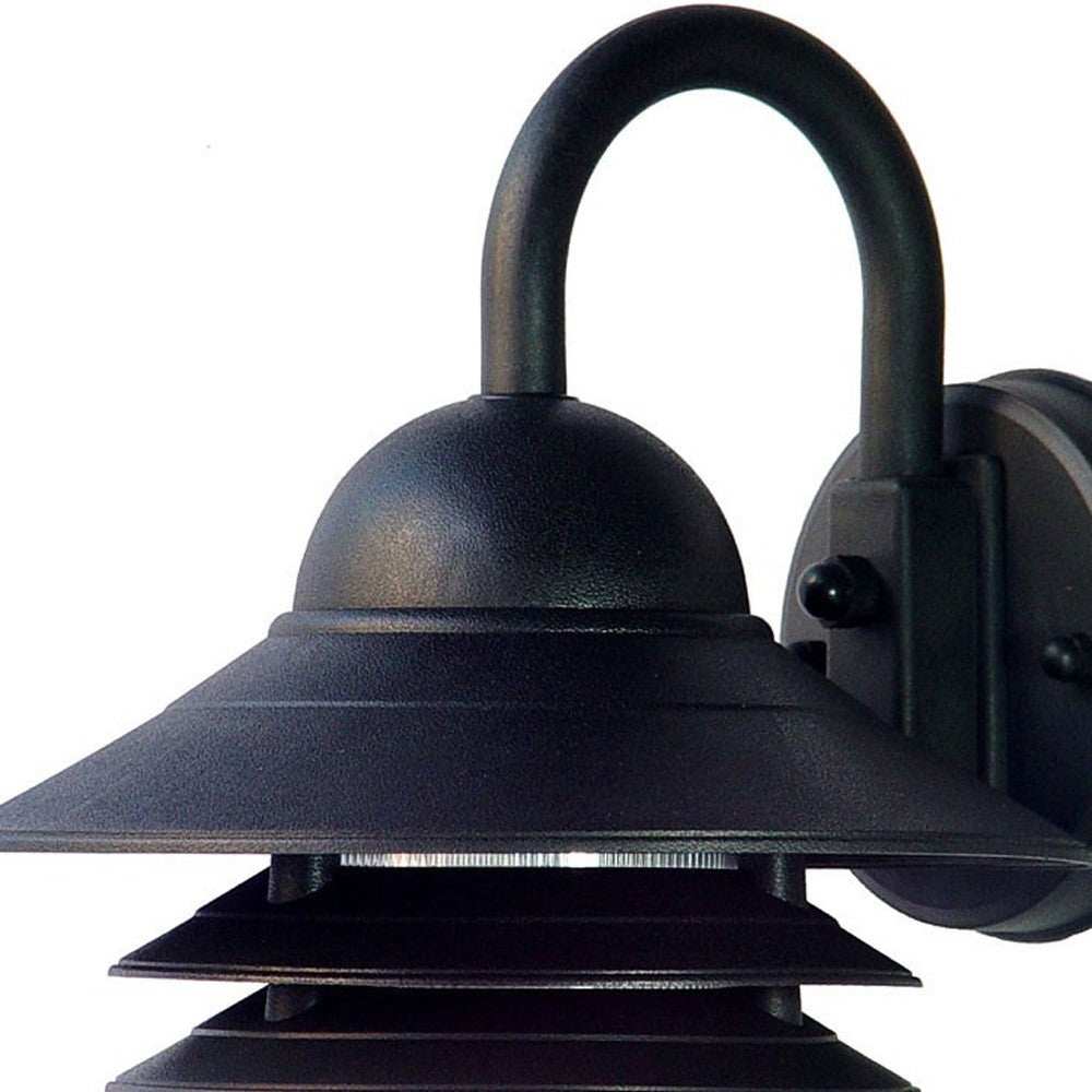 Matte Black Three Tier Lamp Shade Outdoor Wall Light - Homeroots - Flyclothing LLC