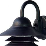 Matte Black Three Tier Lamp Shade Outdoor Wall Light - Homeroots